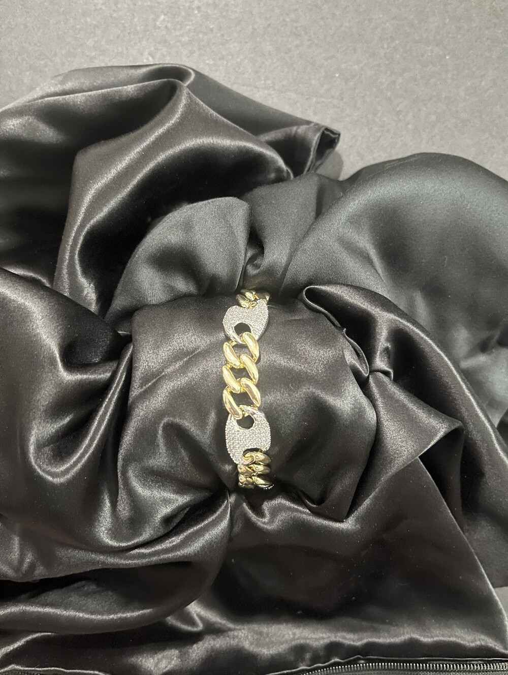 Gold Filled Two-Tone Curb Link Bracelet 7.5"